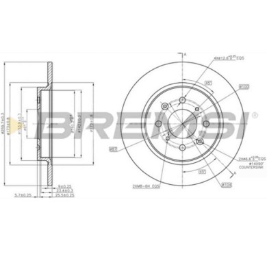 CD7876S.JPG Coppia Dischi Freno Posteriore 92234203 Honda Insight Jazz Iii Pieno