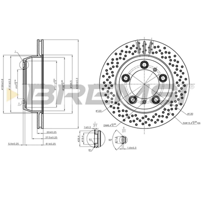 CD8028V.JPG Coppia Dischi Freno Posteriore 92165303 Porsche Boxster Cayman 718 Boxster 718 Cayman Boxster Spyder Ventilato