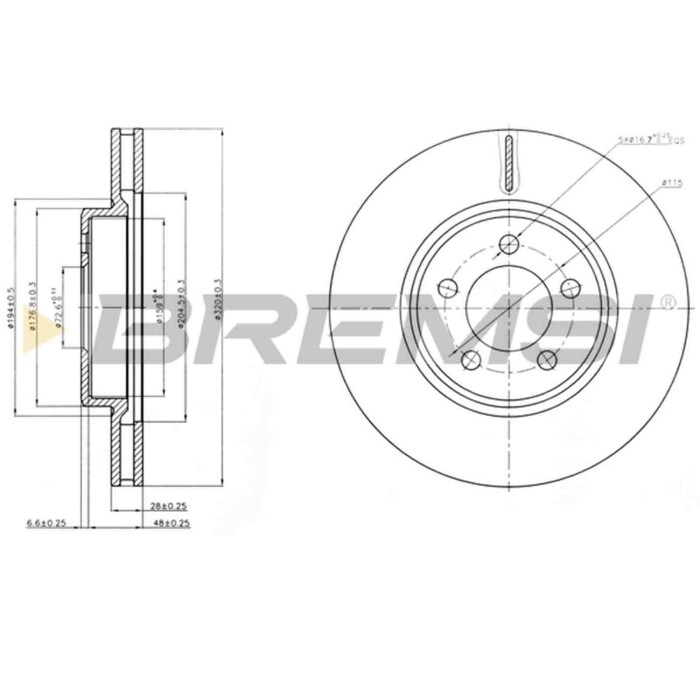 CD8065V.JPG Coppia Dischi Freno Anteriore 92235403 Chrysler 300 C Touring 300 C Ventilato