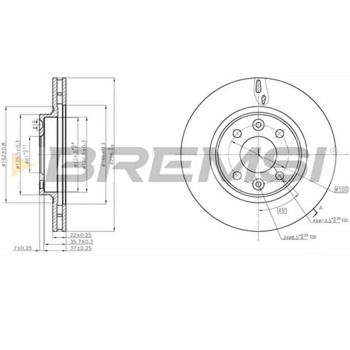 CD8327V.JPG Coppia Dischi Freno Anteriore 92241503 Dacia Logan Ii
