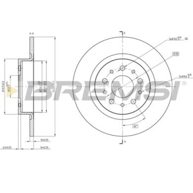 CD8435S.JPG Coppia Dischi Freno Posteriore 92271703 Fiat 500l Tipo 2 Volumi/coda Spiovente Tipo Station Wagon Tipo Tre Volumi Ne
