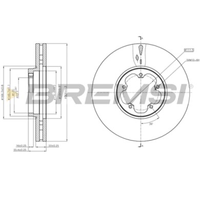 CD8470V.JPG Coppia Dischi Freno Anteriore 92273003 Ford Tourneo Custom V362 Autobus (f3) Ventilato