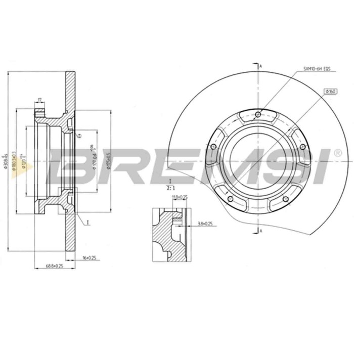 CD8471S.JPG Coppia Dischi Freno Posteriore 92054500 Ford Tourneo Custom V362 Autobus (f3) Pieno