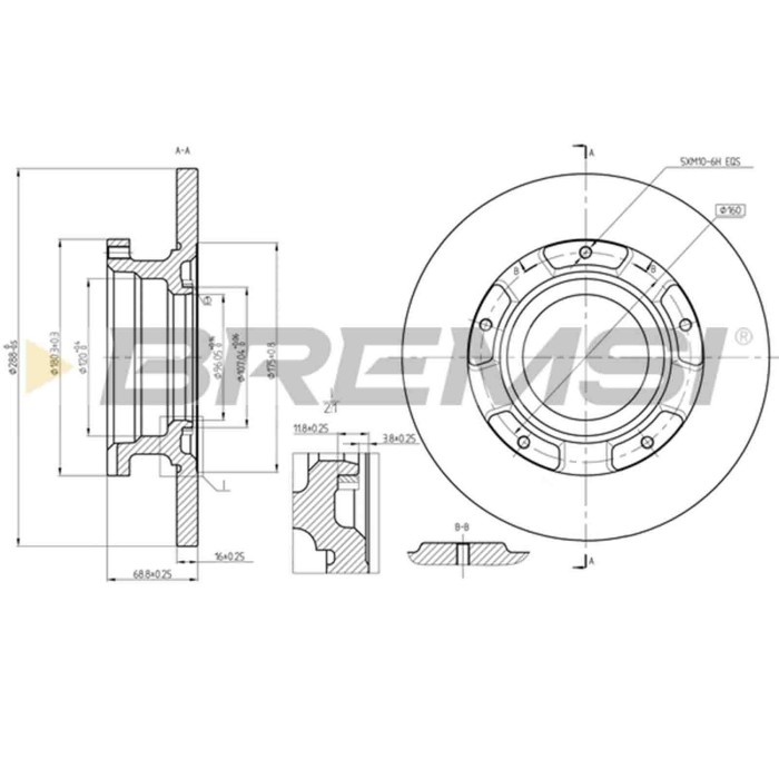 CD8472S.JPG Coppia Dischi Freno Posteriore 93260700 Ford Tourneo Custom V362 Autobus (f3)