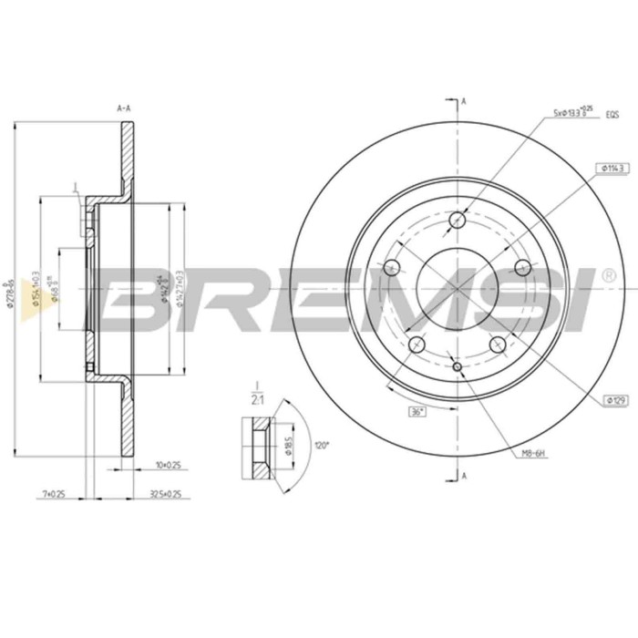 CD8477S.JPG Coppia Dischi Freno Posteriore 92254703 Mazda 6 Station Wagon 6 Tre Volumi Pieno