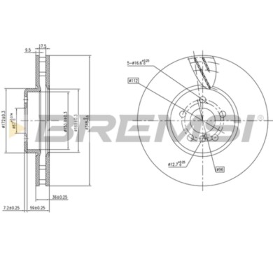 CD8625VRD.JPG Coppia Dischi Freno Anteriore Destro 92288725 Bmw 5 5 Touring 6 Gran Turismo 7 X3 X4 Autoventilato