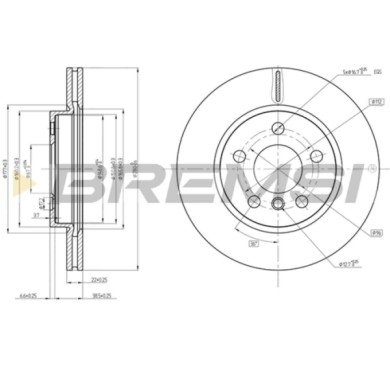 CD8651V.JPG Coppia Dischi Freno Anteriore 92279203 Bmw 2 Active Tourer Mini Mini Mini Clubman Mini Cabriolet Nero