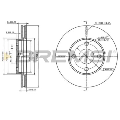 CD8679V_1.jpg Coppia Dischi Freno Anteriore 92292703 Ford Fiesta Vii Fiesta Vii Van