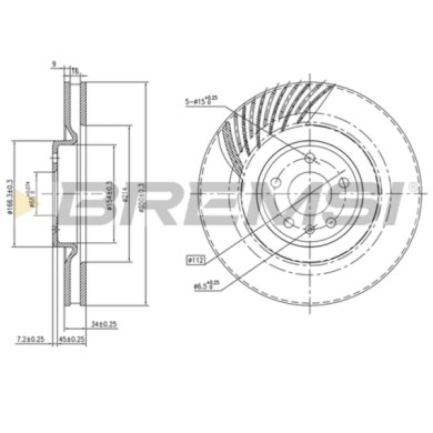 CD8686VRD.JPG Coppia Dischi Freno Anteriore Destro 92319105 Porsche Macan Ventilato