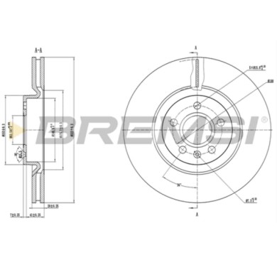CD8693V.JPG Coppia Dischi Freno Anteriore 92287405 Volvo S60 Iii S90 Ii V60 Ii V90 Ii Station Wagon Xc40 Xc60 Ii Ventilato