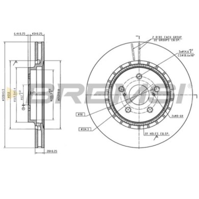 CD8752V_1.jpg Coppia Dischi Freno Anteriore 09e06911 Mitsubishi Pajero Sport Iii
