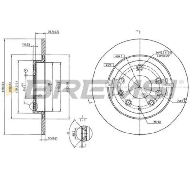 CD8823S_1.jpg Coppia Dischi Freno Posteriore 92293703 Mazda Cx-3