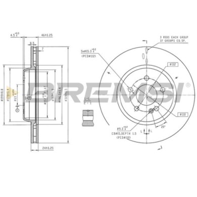 CD8839S_1.jpg Coppia Dischi Freno Anteriore 92331005 Mercedes-benz Classe C Pieno