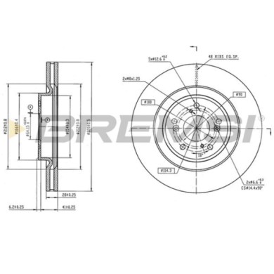 CD9102V_1.jpg Coppia Dischi Freno Anteriore 92337103 Kia Sportage V Hyundai Tucson