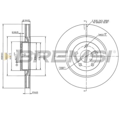 CD9111V_1.jpg Coppia Dischi Freno Anteriore 92345305 Ford Focus Iv Focus Iv Turnier Kuga Iii