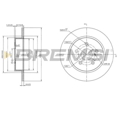 CD9112V_1.jpg Coppia Dischi Freno Posteriore 08e03311 Toyota C-hr