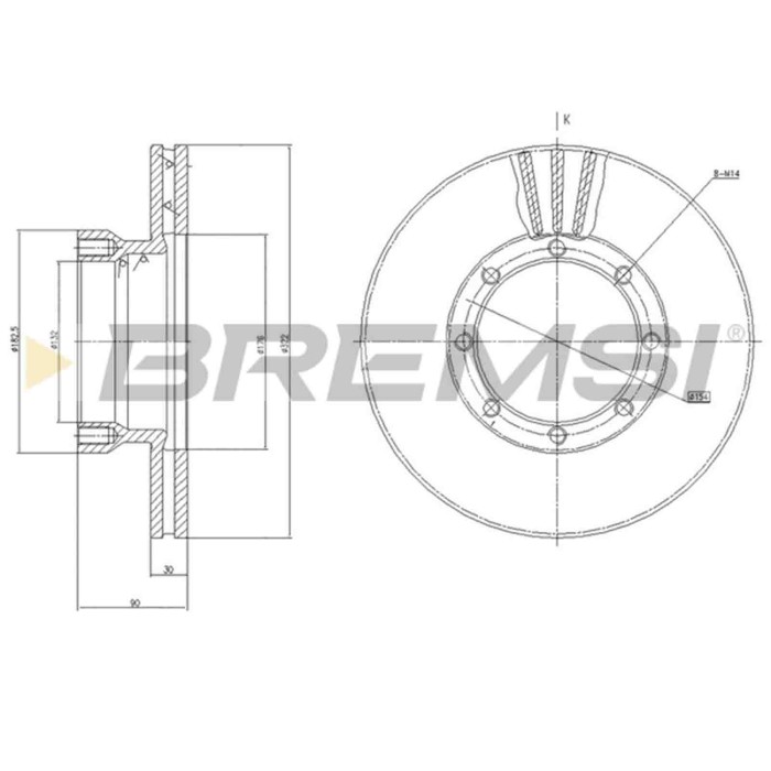 CD5131V.JPG Kit Dischi E Pastiglie Freno 15.5mm Anteriori Opel Kadett E Combo 1989-1994 1.7 D S.f. Delco Ventilato