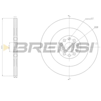 CD5156S_1.jpg Kit Dischi E Pastiglie Freno 20.3mm Anteriori Audi Tt 2010-2014 2.0 Tfsi S.f. Ate - Teves Pieno