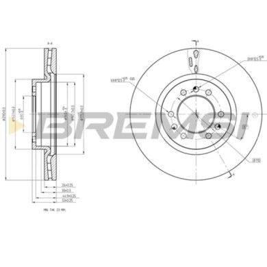 CD5235V.JPG Kit Dischi E Pastiglie Freno 20.3mm Anteriori Iveco Daily Iii Furgonato 2001-2006 65c15 S.f. Brembo Ventilato