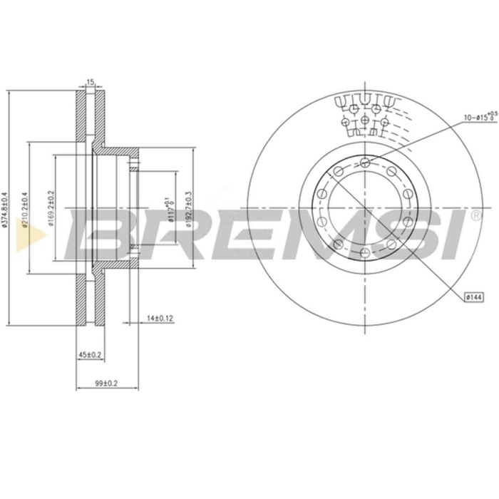 CD5257V.JPG Kit Dischi E Pastiglie Freno 16mm Anteriori Jeep Cherokee 1990-1996 2.5 S.f. Brembo Ventilato