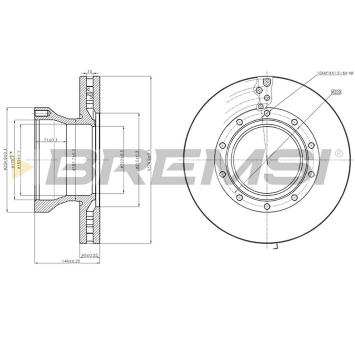 CD5258V.JPG Kit Dischi E Pastiglie Freno 17.8mm Posteriori Alfa Romeo Giulietta 2010-2018 2.0 Jtdm S.f. Trw Ventilato