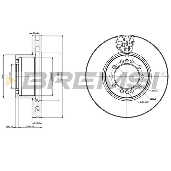 CD5324V.JPG Kit Dischi E Pastiglie Freno 20.3mm Anteriori Bmw 5 1997-2003 525td S.f. Ate Ventilato