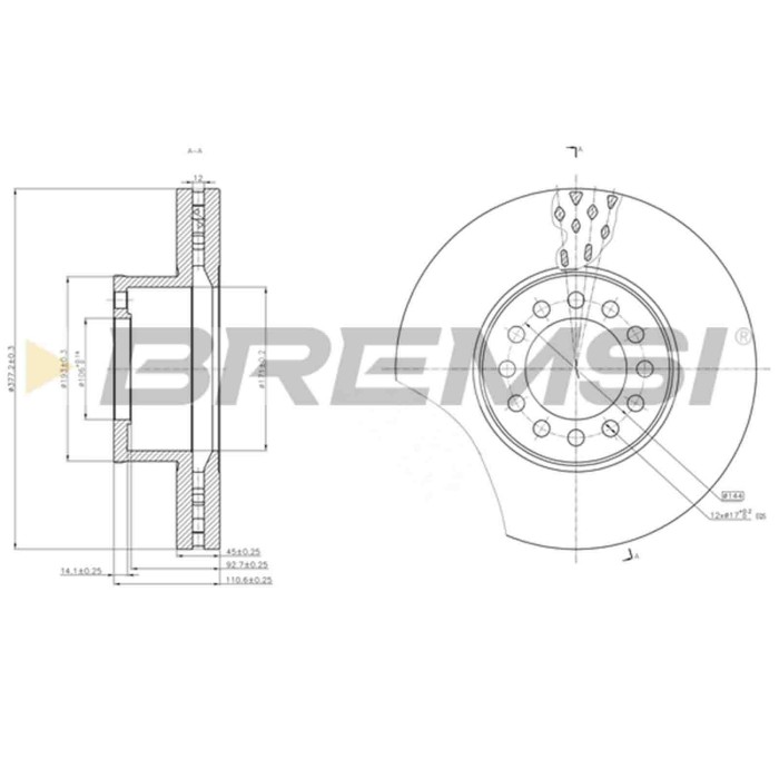 CD5331V.JPG Kit Dischi E Pastiglie Freno 14mm Anteriori Renault 15 1972-1980 1.6 S.f. Bendix Ventilato