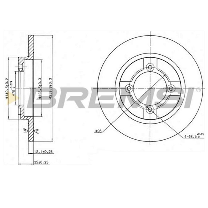 CD6064S.JPG Kit Dischi E Pastiglie Freno 30mm Anteriori Nissan Cherry Iii 1983-1985 1.5 Et Turbo S.f. Knorr Pieno