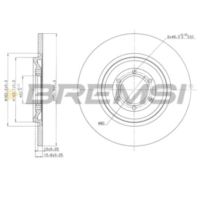 CD6090S.JPG Kit Dischi E Pastiglie Freno 15mm Posteriori Alfa Romeo 75 1989-1992 1.6 Cat S.f. Ate Pieno