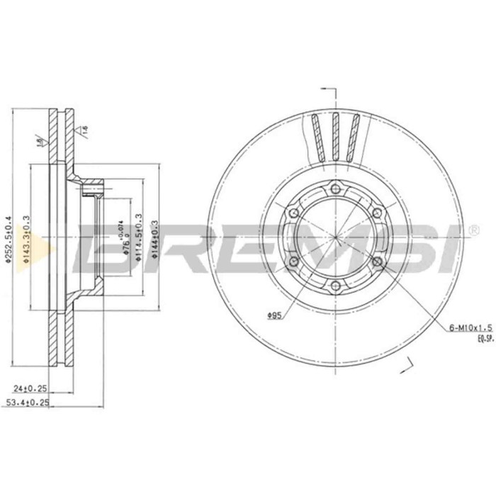 CD6160V.JPG Kit Dischi E Pastiglie Freno 30mm Anteriori Renault 30 1976-1978 2.6 S.f. Haldex Ventilato