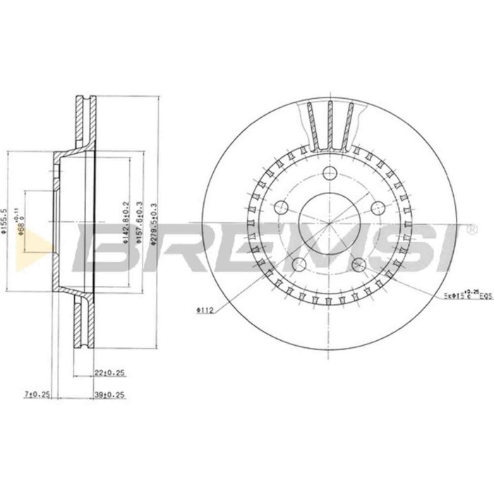 CD6190V.JPG Kit Dischi E Pastiglie Freno 30mm Anteriori Audi 200 1986-1991 2.3 S.f. Haldex Ventilato