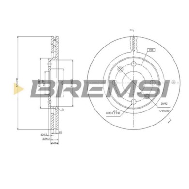 CD6192V.JPG Kit Dischi E Pastiglie Freno 19mm Anteriori Peugeot 405 Ii 1992-1995 2.0 T 16 X4 S.f. Lucas Girling Ventilato