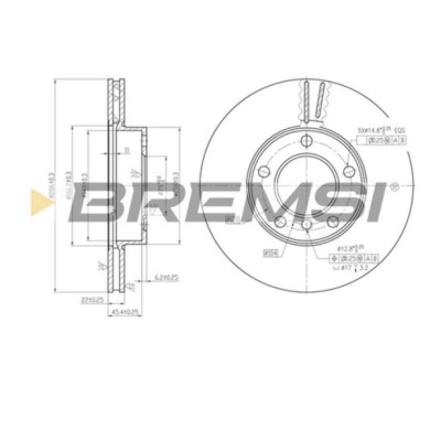 CD6258V.JPG Kit Dischi E Pastiglie Freno 29.5mm Anteriori Bmw 3 1998-2001 320d S.f. Lucas Ventilato
