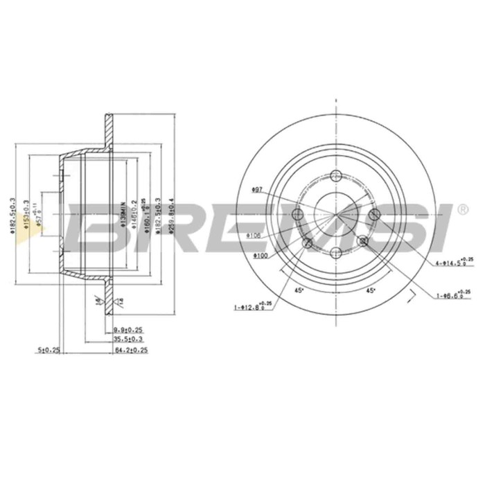 CD6331S.JPG Kit Dischi E Pastiglie Freno 30mm Posteriori Opel Astra F 1995-1998 1.6 S.f. Knorr Sk7 Pieno