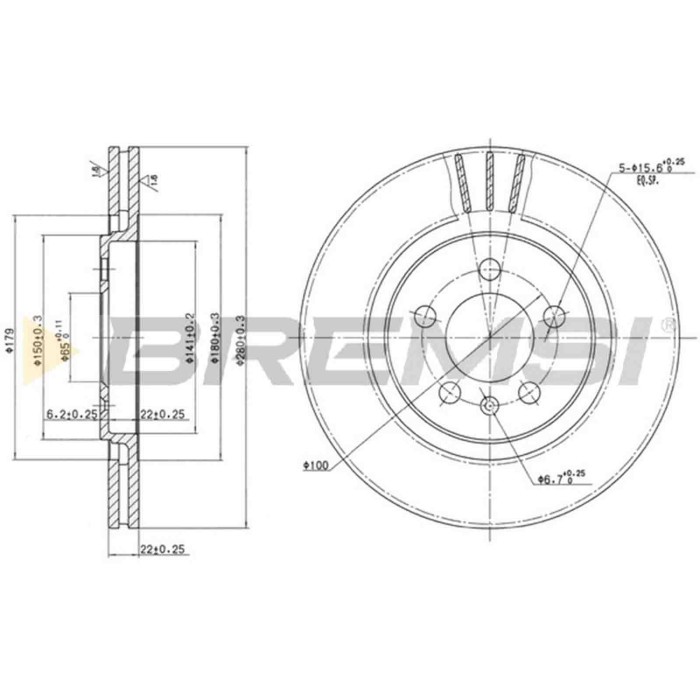 CD6332V.JPG Kit Dischi E Pastiglie Freno 28.2mm Anteriori Volkswagen Corrado 1991-1995 2.9 Vr6 S.f. Lucas Ventilato