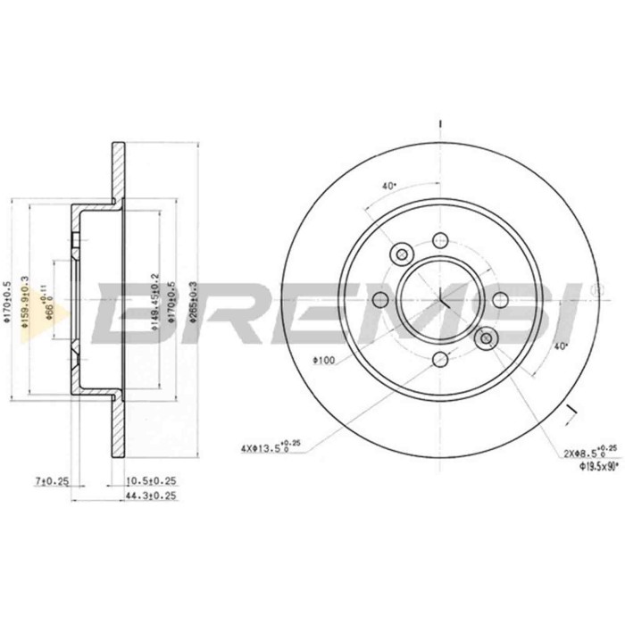 CD6362S.JPG Kit Dischi E Pastiglie Freno 30mm Posteriori Renault Safrane I 1992-1996 2.0 12v S.f. Knorr Sk7 Pieno