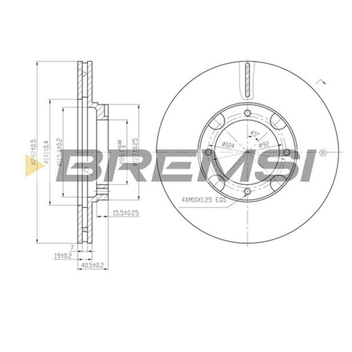 CD6389V.JPG Kit Dischi E Pastiglie Freno 30mm Anteriori Hyundai Pony 1989-1995 1.5i S.f. Knorr Ventilato