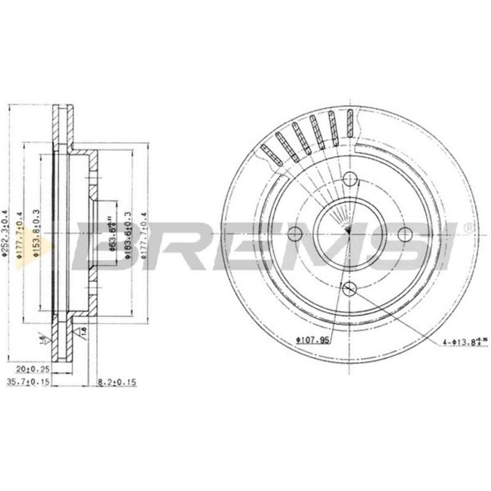 CD6479V.JPG Kit Dischi E Pastiglie Freno 14.7mm Posteriori Ford Mondeo I 1993-1996 1.8 Td S.f. Bendix Ventilato