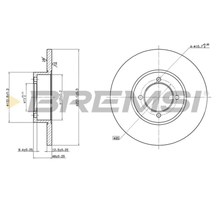 CD6541S.JPG Kit Dischi E Pastiglie Freno 14mm Anteriori Nissan Bluebird 1974-1979 1.8 S.f. Sumitomo Pieno