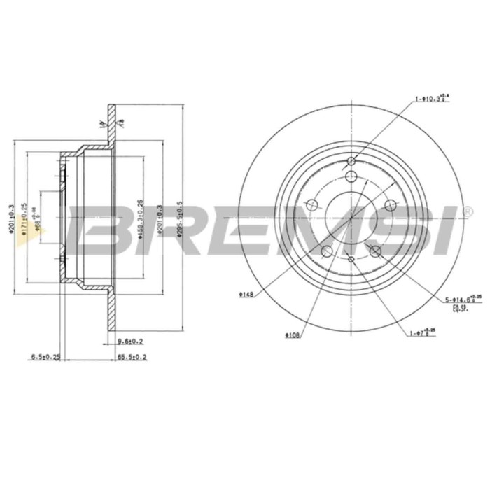 CD6552S.JPG Kit Dischi E Pastiglie Freno 30mm Posteriori Volvo S70 1997-2000 2.0 S.f. Knorr Sk7 Pieno