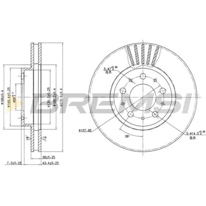 CD6605V.JPG Kit Dischi E Pastiglie Freno 17mm Anteriori Volvo 940 Ii 1994-1998 2.3 S.f. Lucas Girling Ventilato