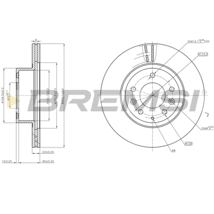 CD6736V.JPG Kit Dischi E Pastiglie Freno 24mm Anteriori Mazda Rx 7 Iii 1992-2002 1.3 Twin Turbo S.f. Perrot Ventilato