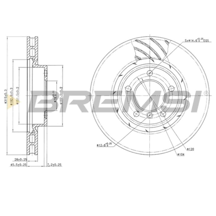 CD6804V.JPG Kit Dischi E Pastiglie Freno 30mm Anteriori Bmw 3 1995-1998 M3 3.2 S.f. Haldex Ventilato