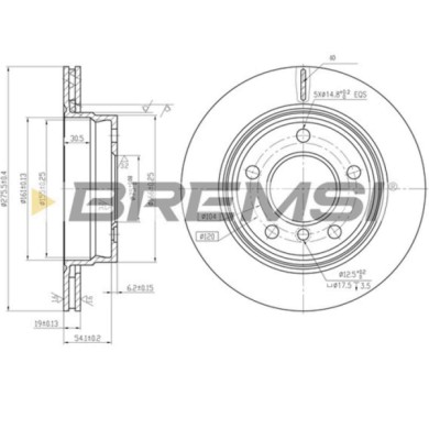 CD6831V.JPG Kit Dischi E Pastiglie Freno 17mm Posteriori Bmw 3 Cabriolet 2004-2006 318 Ci S.f. Lucas Girling Ventilato