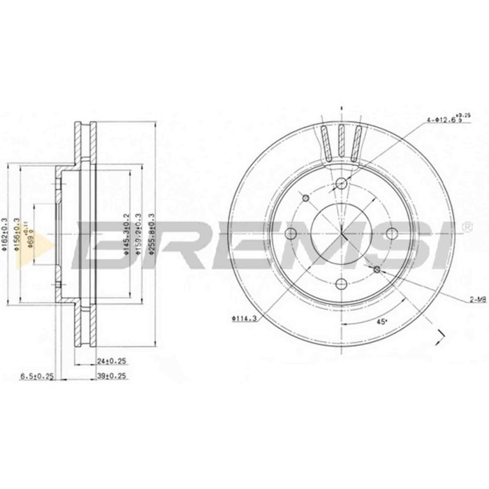 CD6885V.JPG Kit Dischi E Pastiglie Freno 17.3mm Anteriori Volvo S40 I 1995-1999 1.8 S.f. Lucas Girling Ventilato