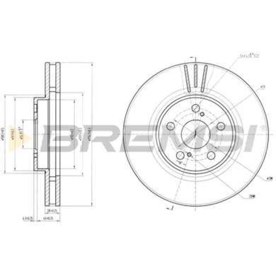 CD6957V.JPG Kit Dischi E Pastiglie Freno 18.2mm Anteriori Toyota Avensis 1997-2000 1.6 S.f. Ate Ventilato