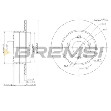 CD7083S.JPG Kit Dischi E Pastiglie Freno 30mm Posteriori Saab 9-3 Cabriolet 1998-2003 2.0i S.f. Knorr Sk7 Pieno