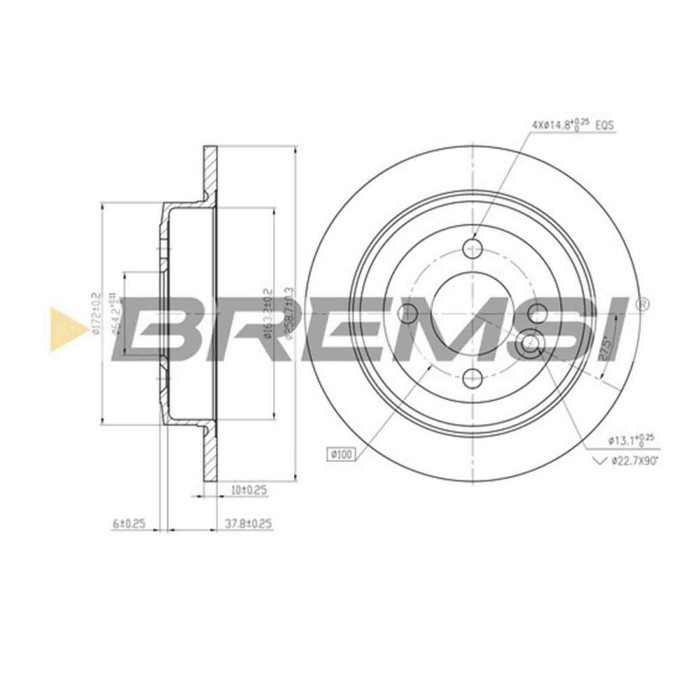CD7128S.JPG Kit Dischi E Pastiglie Freno 30mm Posteriori Mini Mini Roadster 2011-2015 Cooper Sd S.f. Knorr Sk7 Pieno