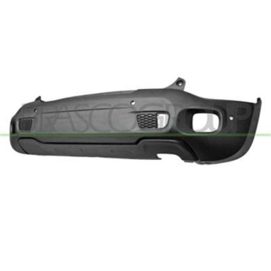 JE1001061_1.JPG Paraurti Posteriore Nero/goffrato Con Fori Pdc+supporti Per Jeep Renegade Dal 2014 Al 2018