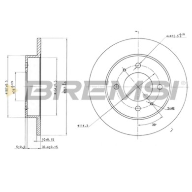 CD7176S.JPG Kit Dischi E Pastiglie Freno 14mm Posteriori Hyundai Lantra I 1990-1995 1.5 I.e S.f. Sumitomo Pieno